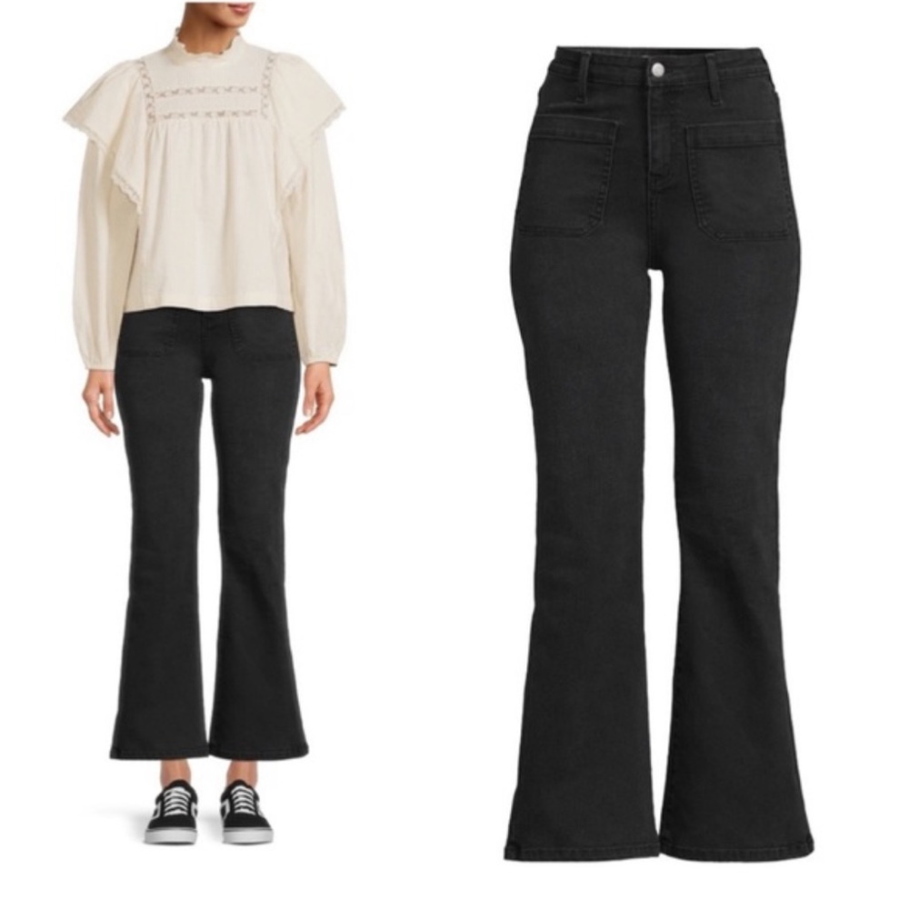 NWT Time and Tru jean size 12 pants Patch Pocket Flare Jeans bell bottoms hig…